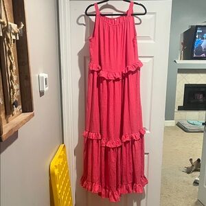 Charming Pink Ruffle Dress